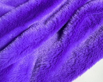 Purple Furry Faux Fur Fabric,Vegan Rabbit Fur for Plush Toys Fursuit Material Costumes Cosplay Fur Bags Hat Shoes DIY Craft Supplies,Pompoms