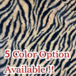 Faux Rabbit Fur Fabric, Zebra Print Super Soft Plush Fabric for Handmade Stuffed Toys Sewing Fabric Coat Costume Quilting Upholstery Fabric