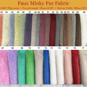 Tela de piel sintética, tela de piel de visón, tela de peluche de conejo, material peludo, peluche suave y tierno para manualidades, ropa, disfraces, juguetes, puños, cuellos y bolsos.