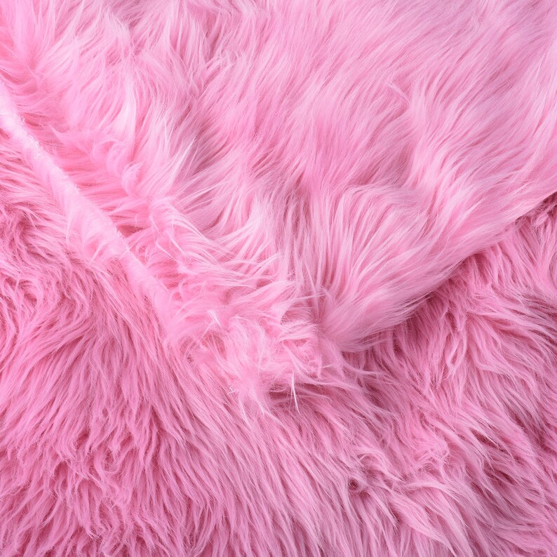 Shaggy Faux Fur Fabric,baby Pink Long Pile Fur,fake Fur for DIY Crafts ...