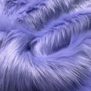 Blue Purple Fox Fur, Faux Fake Fur Long Pile Fabric,Plush Luxurious Appeal Clothing Accessories Scarf Rugs Costume Jacket Shawl Wrap Blanket image 5