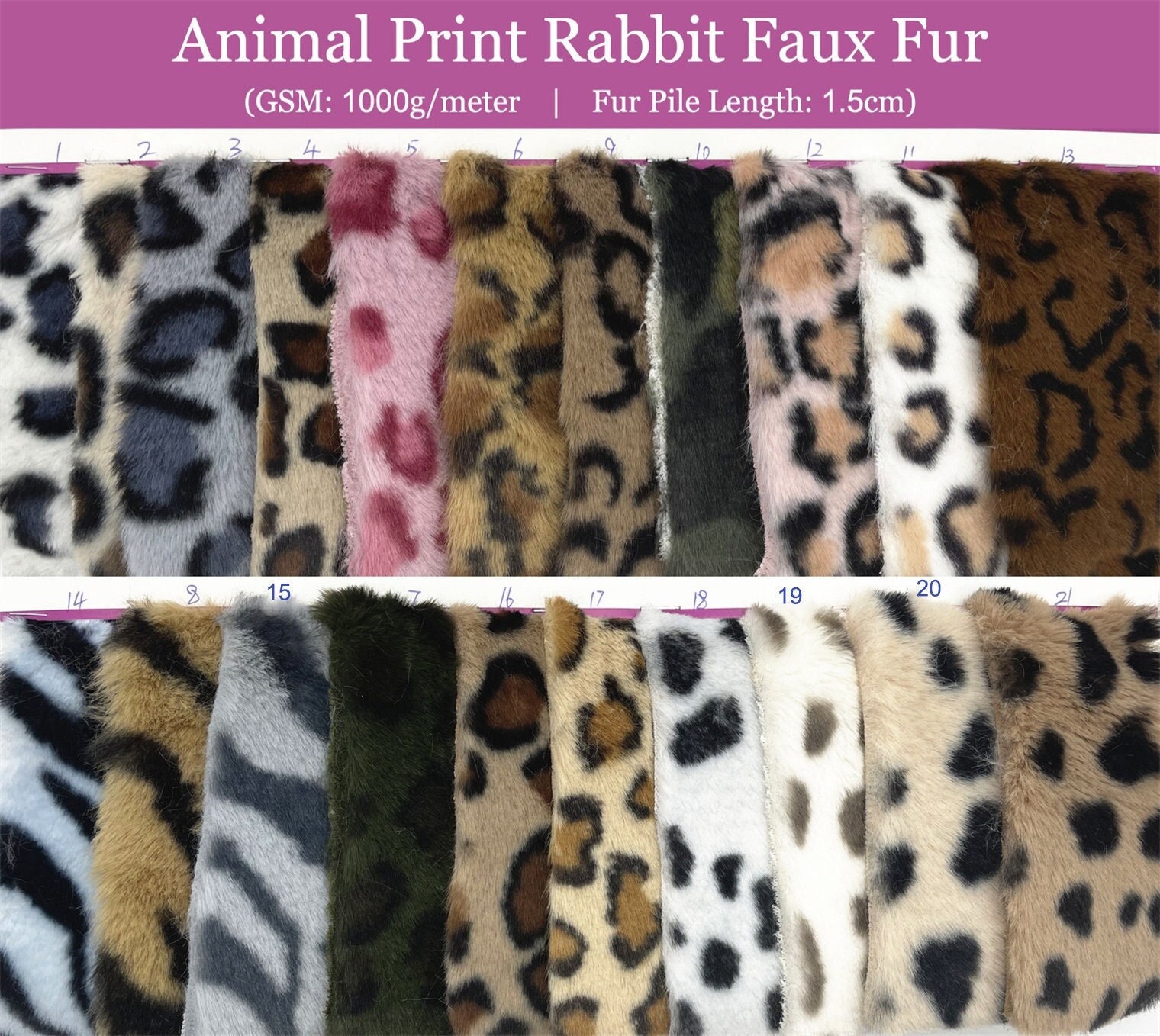 Leopard Print Rabbit Fur Fabric,zebra Tiger Printed Faux Fur for Down ...
