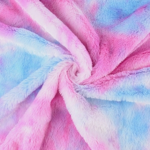 Rabbit Soft Faux Fur Fabric, Minky Blanket Fabric, Stuffed Toys Sewing Fabric, Fursuit Fur, Super Soft Plush Fabric, Rainbow Unicorn Fabric