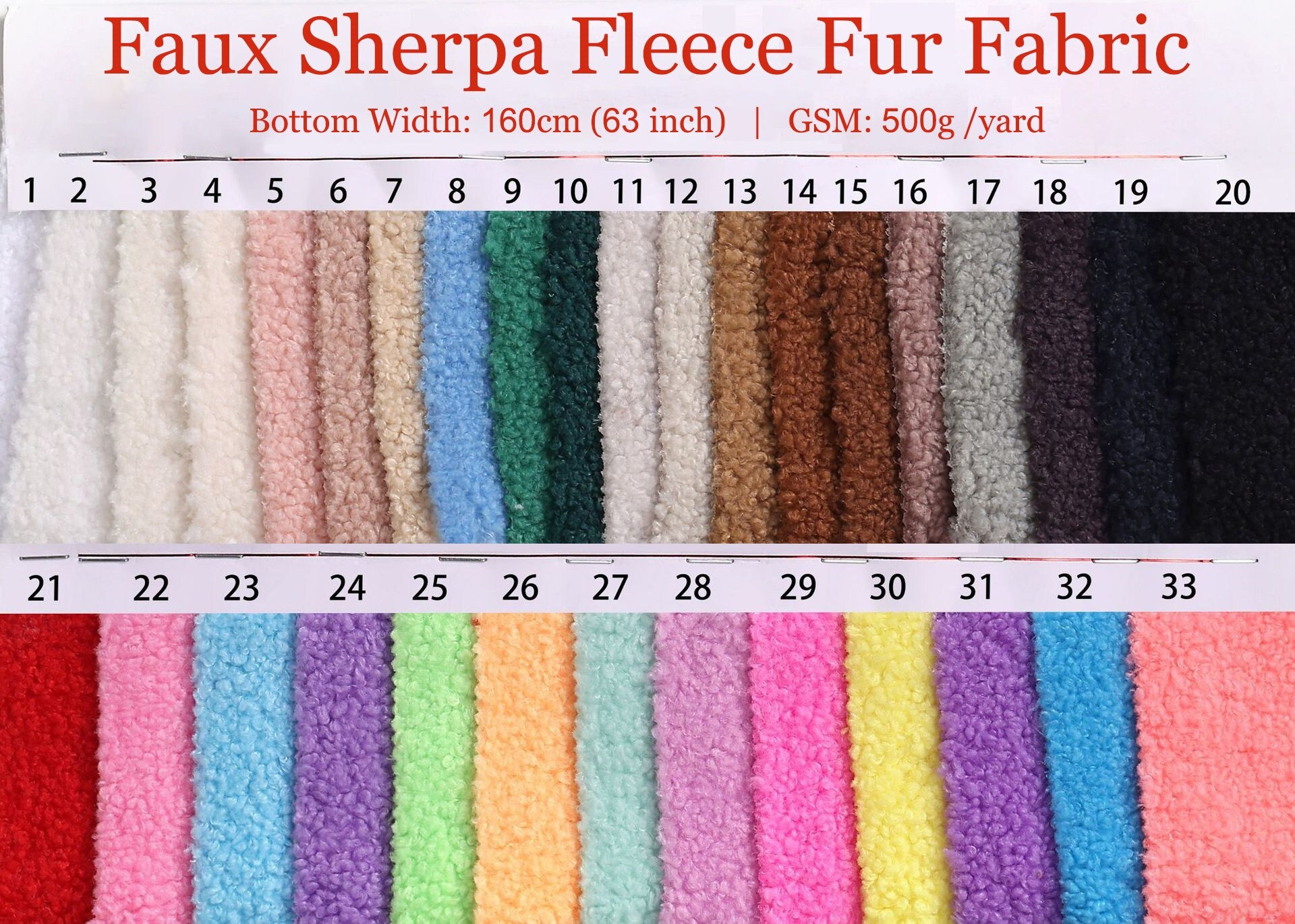 Finta Pelliccia Sherpa Pile pelle di Pecora Tessuto Stoffa - Nero