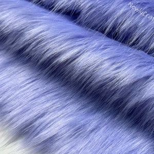 Blue Purple Fox Fur, Faux Fake Fur Long Pile Fabric,Plush Luxurious Appeal Clothing Accessories Scarf Rugs Costume Jacket Shawl Wrap Blanket image 2