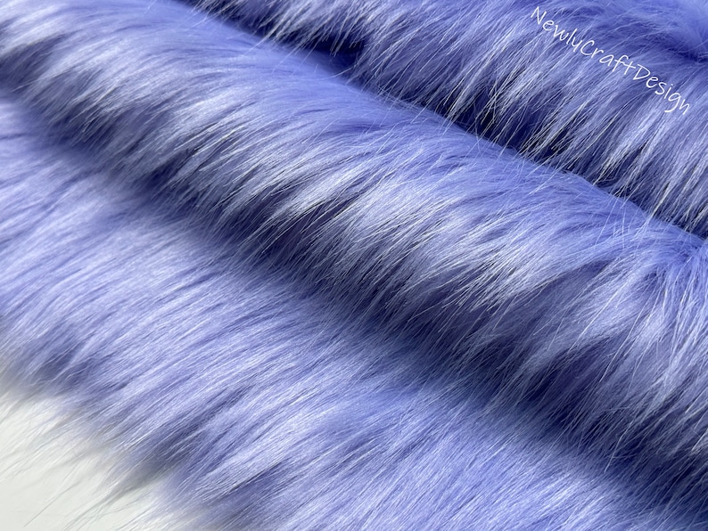 Blue Purple Fox Fur, Faux Fake Fur Long Pile Fabric,Plush Luxurious Appeal Clothing Accessories Scarf Rugs Costume Jacket Shawl Wrap Blanket image 2
