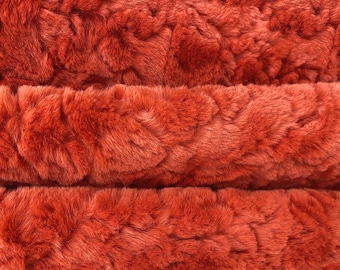 Fluffy Rabbit Minky Plush Faux Fur Fabric,Red Fake Fur for DIY Crafts,Fursuit,Cosplay Costume,Vests,Toy,Pet Bed,Photo Prop,Trim,Throw Pillow