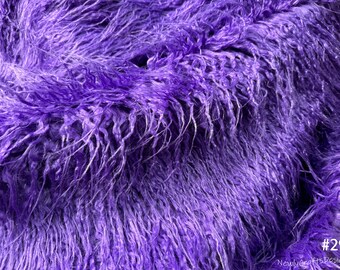 Fausse Fourrure Longue 12 Cm - Tissu Peluche Ultra Doux Pour Costumes, Cosplay Et Déco Maison - 50x170 Cm - Violet