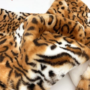 Kunstpelz Stoff, Braun Leopard Kaninchenfell für Fursuit Pfoten,Kostüme,Cosplay,Plüschtier,DIY Handwerk,Nähzubehör,Foto Requisiten