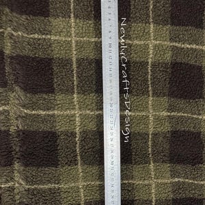 Checked Sherpa Fabric, Plaid Sherpa Fabric, Soft and Cuddly Jacket Fabric, Plush Shoe and Hat Fabric, Winter Fabric, Cushion Fabric, Soft Fabric, DIY Fabric, Fabric by the 1/2 Yard or Yard, 100% Polyester Plaid Sherpa Fleece Fabric for Winter Coat, Down Jacket, Throw Blanket, Fur Hats, Fur Bags, Scarf, Pompoms