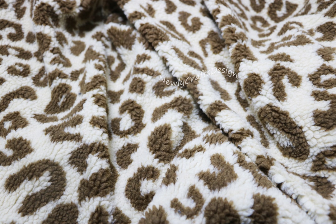 Leopard Print Fabric,animal Pattern Sherpa Fleece Fabric Plush Lamb ...