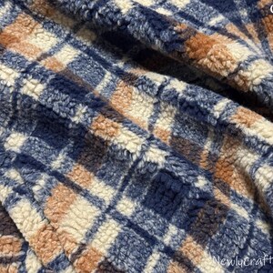 Checked Sherpa Fabric, Double-Sided Plaid Fleece Fabric, Thick Lamb Wool Fabric, Winter Fabric for Coat Jacket Thermal Lining, Doll Costumes, Teddy Bear, Blanket, Plush Toys, Photo Props, Scottish Style Faux Fur Fabric,Luxury High Quality Fur,Fursuit