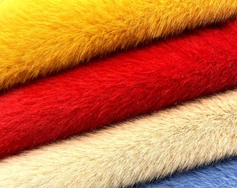 Fausse fourrure colorée, fausse fourrure minky, fourrure ultra douce, fausse fourrure de lapin rex pour vêtement col manteau, couverture, chaussures, chaussons