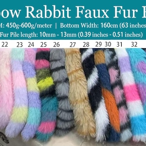 Soft Faux Rabbit Bunny Fur, Short Pile Plush Toys Fabric, Unicorn Rainbow Gradient Faux Fur Fabric for Fursuit, Cosplay Costume, Photo Prop, Trim, Throw Pillow, Crafts, DIY Costume Crafts Furry Fabric Blanket, Ultra Soft 0.5" Short Pile Rabbit Fur Fabric for Fur Bags Fur Hat Winter Headband Pompoms Slide Slippers Clothing Fur Collar Coat Fabric, Home Decor, Stuffed Toys Making