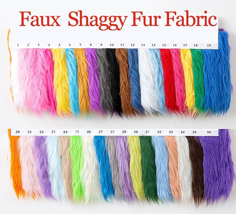 Faux Fur Fabric,multicoloured Long Pile Shaggy Furs,fun Fur for DIY