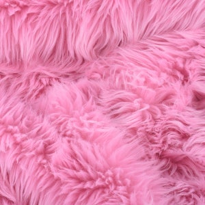 Shaggy Faux Fur Fabric,baby Pink Long Pile Fur,fake Fur for DIY Crafts ...