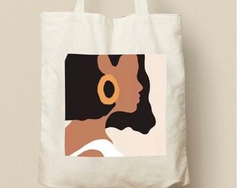 Sac Minimaliste - Idée cadeau - Sacs en Coton - Sac à bandoulière - Sac en toile - Tote Bag personnalisé - Cadeau pour elle