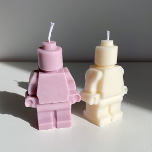 Lego shape candle Natural candle Handmade gift original candle fun robot body candle Personalized candle image 1