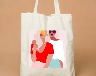tote bag, totebag, personalized tote bag, aesthetic tote bag, FRIENDS fabric bag, cotton bag, shopping bag, ecobag