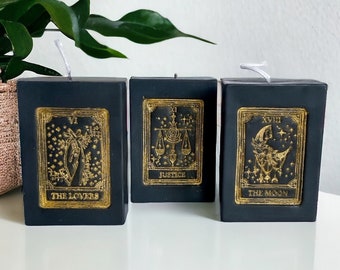 TAROT-Kerze, Absichtskerze, Dekorationskerze, Innendekoration, Duftkerze, Glückskerze, handgefertigt, Goldkerze