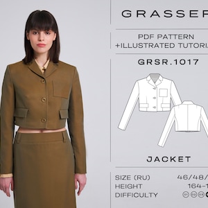 Suit jacket sewing pattern for women | sizes 46 / 48 / 50 (RU) | model No. 1017