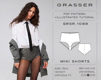 Sequin Panties Shorts Sewing Pattern PDF sizes 38 / 40 / 42 (RU) | model No. 1089
