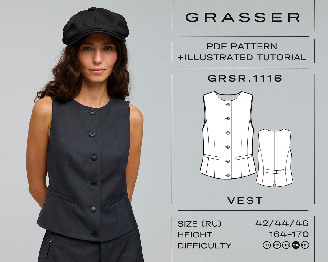 Vest Sewing Pattern | XS-XXXL | Instant Download | Easy