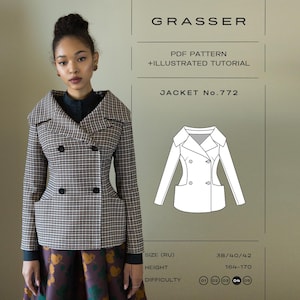 Blazer Sewing Pattern PDF Sizes 38 / 40 / 42 (RU) | Grasser Pattern No. 772