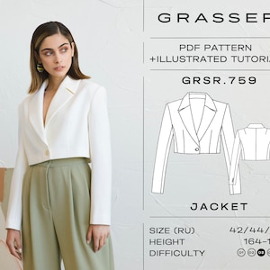 Jacket Sewing Pattern No. 759 Sizes 42 / 44 / 46 (RU) - Etsy