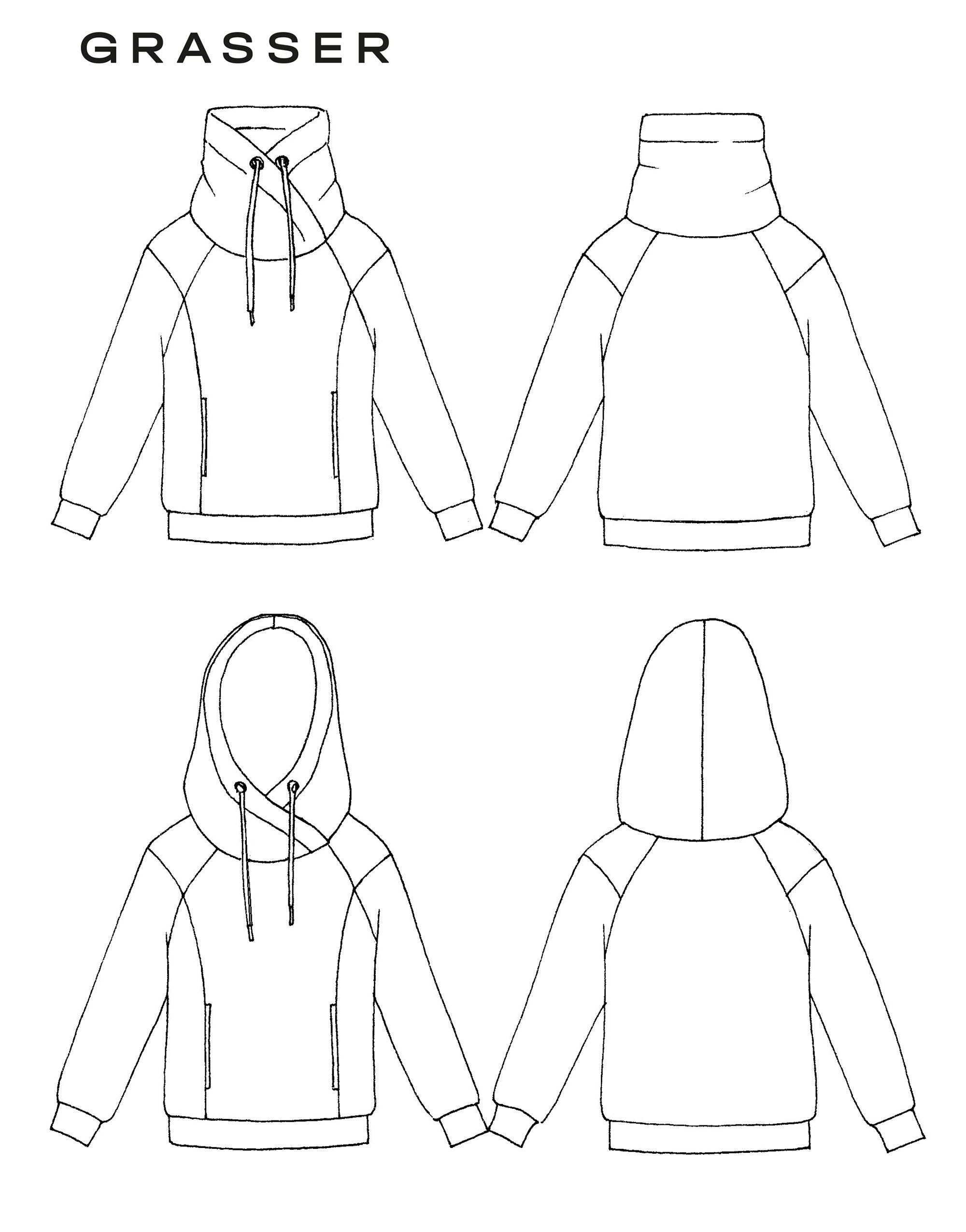 Hoodie and Sweatshirt Sewing Pattern No. 735 Sizes 42 / 44 / - Etsy