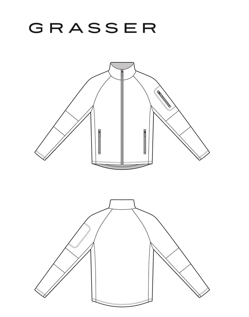 Fleefer Pattern Fleece Jacket Sewing Pattern PDF | Sizes 56 / 58 / 60 (RU) | Grasser ...