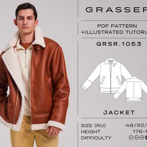 Patron de couture pdf pour blouson aviateur | tailles 48 / 50 / 52 (RU) | modèle n°1053