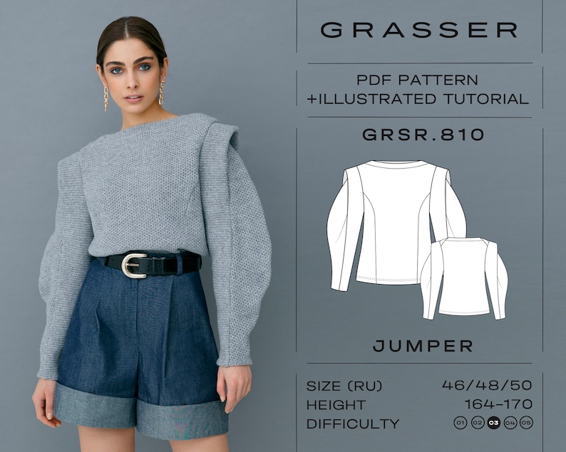 Jumper Sewing Pattern for Women Sizes 46 / 48 / 50 RU Etsy