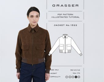 Wildleder Bomberjacke Schnittmuster N 1322 | Größen 38 / 40 / 42 (RE)