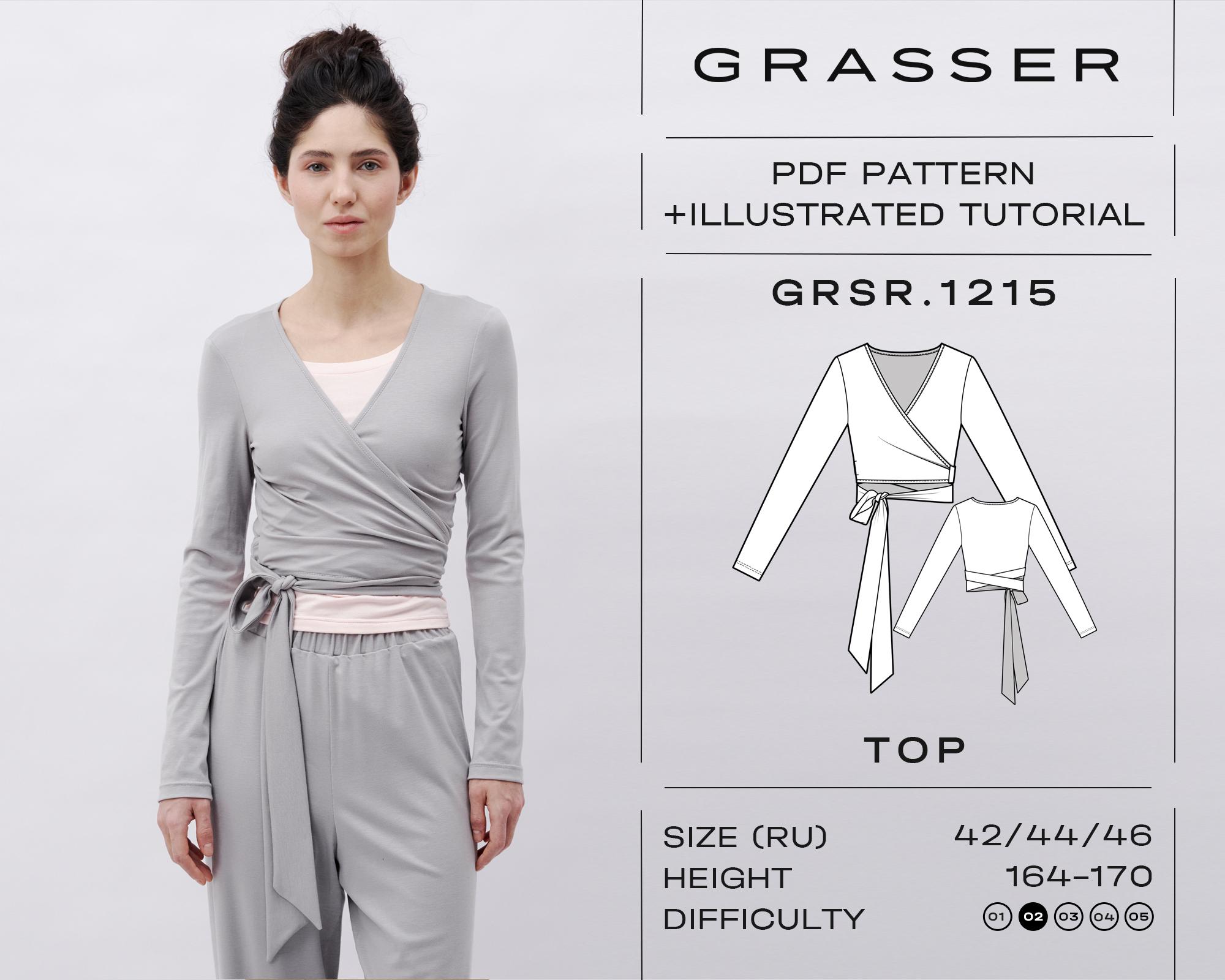 Balletcore Wrap Top PDF Sewing Pattern | Sizes 42 / 44 / 46 (RU ...