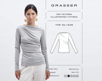 Langarm Top Schnittmuster PDF | Größen 38 / 40 / 42 (RU) | Grasser-Muster Nr. 1225