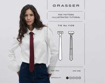 Skinny Tie Sewing Pattern PDF | Digital Download | Grasser Pattern No. 1105