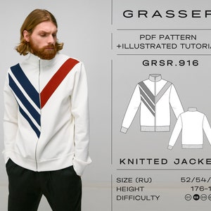 Track jacket sewing pattern for men | sizes 52 / 54 / 56 (RU) | model No. 916