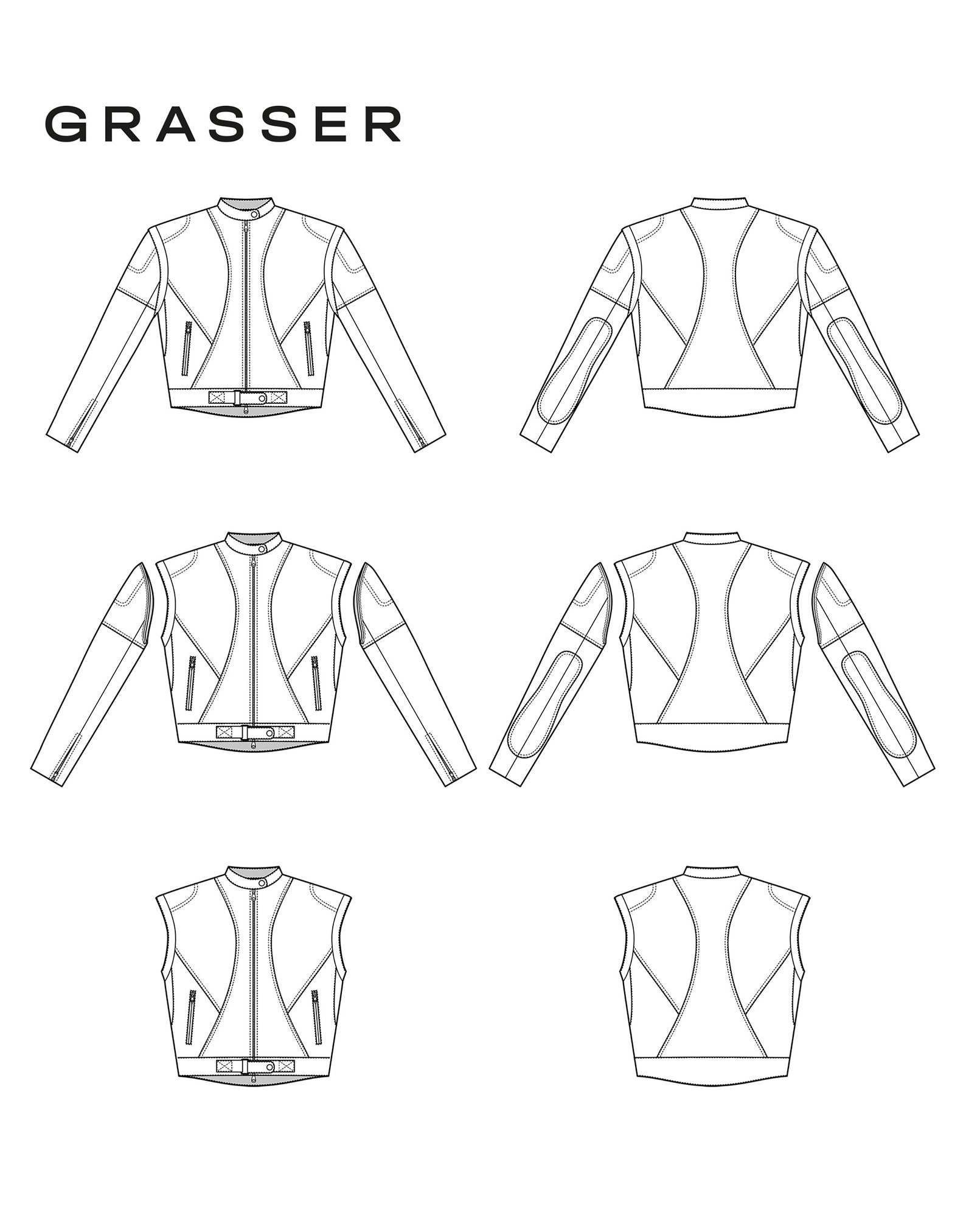 Leather Jacket Sewing Pattern PDF | Biker Vest DIY | Sizes 38 / 40 / 42 ...