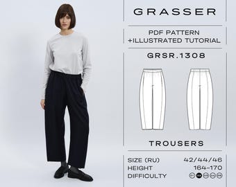 Baggy Trousers Sewing Pattern PDF | Sizes 42 / 44 / 46 (RU) | Grasser Pattern No. 1308