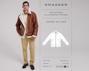 Aviator Jacket Sewing Pattern For Men | Sizes 56 / 58 / 60 (RU) | Grasser Pattern No.1053