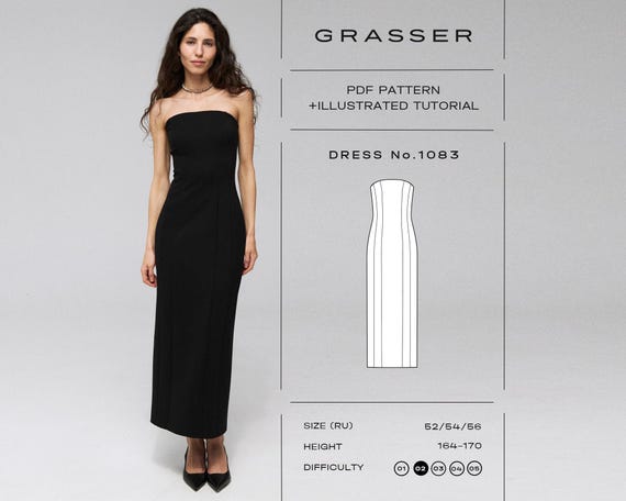 maxi tube dress pattern Mermaid Prom Sewing High quality and new design Tube Dress Sewing Pattern |