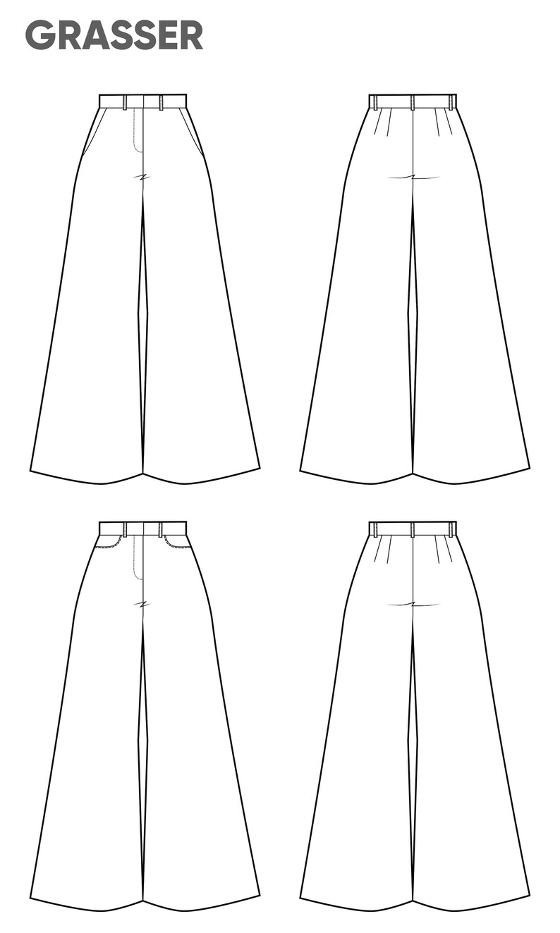 Women's Trousers Pdf Sewing Pattern Sizes 38 / 40 / 42 Etsy