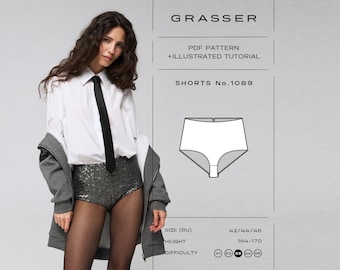 Micro Shorts Sewing Pattern PDF Sizes 42 / 44 / 46 (RU) | Model No. 1089