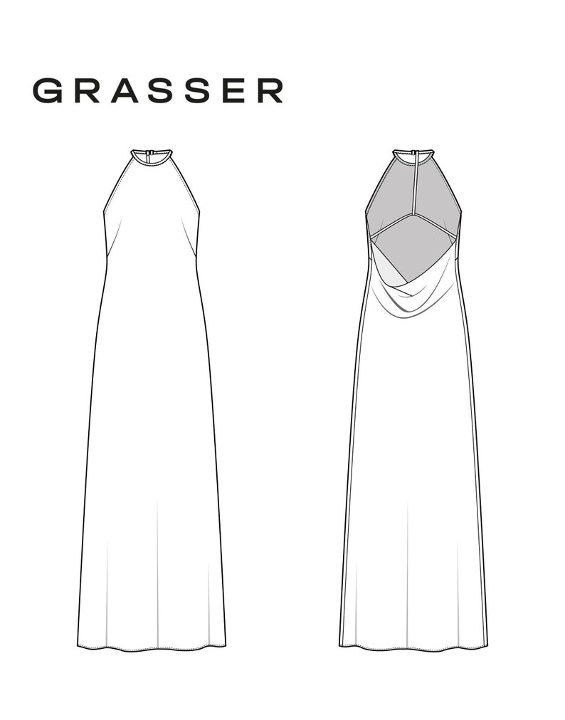 Dress pdf sewing pattern with tutorial sizes 42 / 44 / 46 RU model No. 1082 image 2