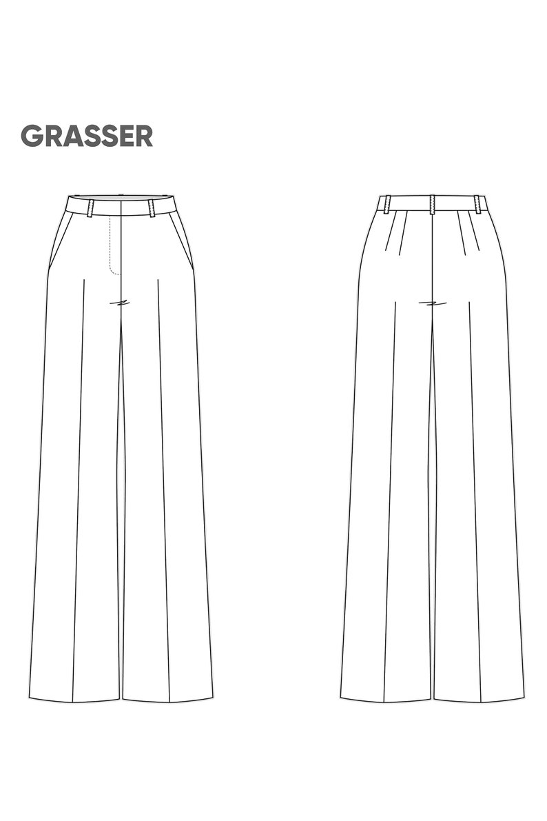 Straight Leg Trousers Sewing Pattern PDF | Sizes 38 / 40 / 42 (RU) | Model No. 906 image 2