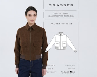 Wildleder Bomberjacke Schnittmuster N 1322 | Größen 42 / 44 / 46 (RE)
