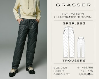 Insulated Trousers Sewing Pattern PDF sizes 54 / 56 / 58 (RU) | Grasser Pattern No. 883