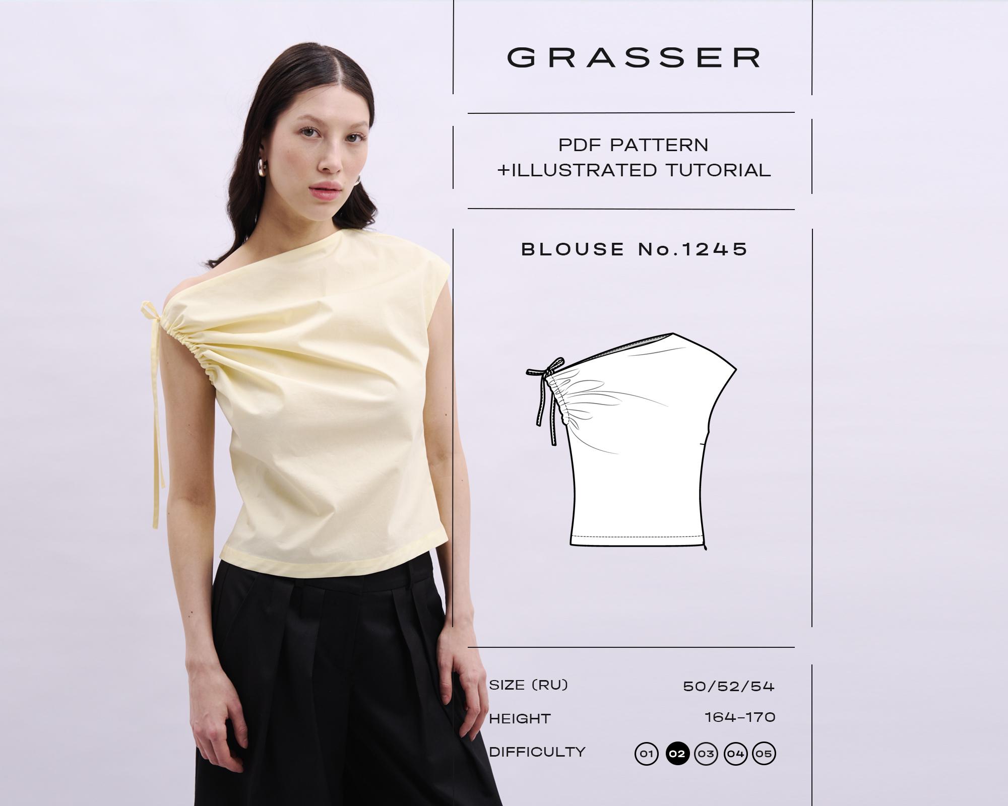 Asymmetric Ruched Top Sewing Pattern | One Shoulder Gathered 