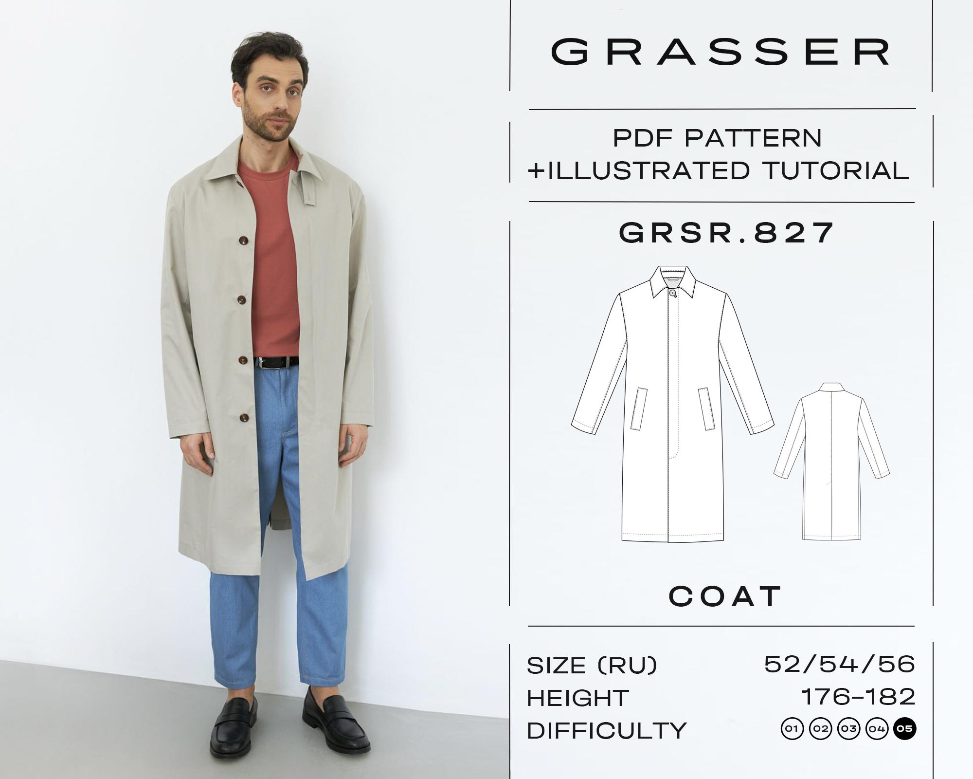 Mackintosh Coat Sewing Pattern PDF | Sizes 52 / 54 / 56 (RU